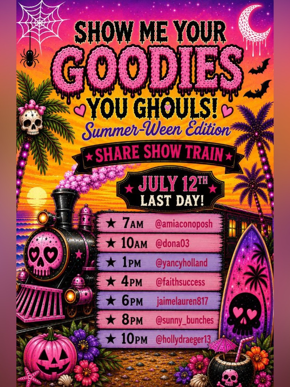 @yancyholland IS LIVE! SHOW ME YOUR GOODIES SUMMER-WEEN SHOW!